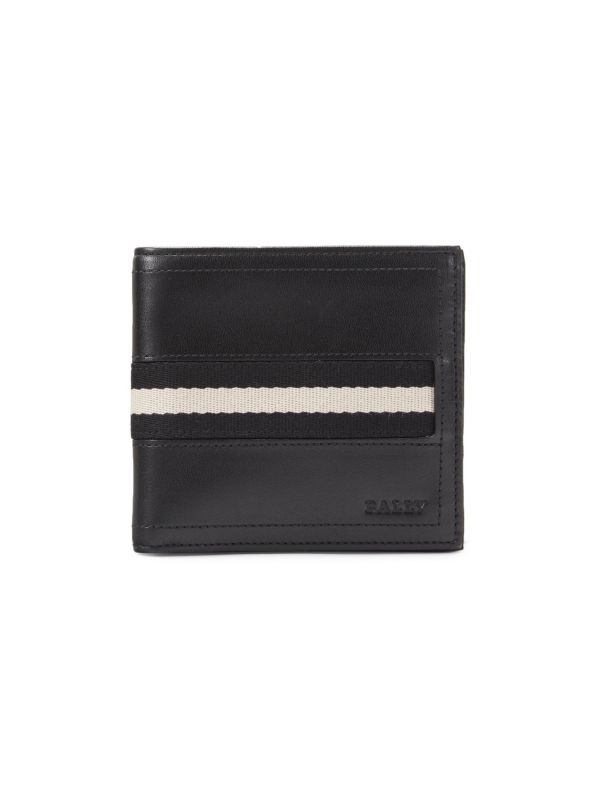 Bally ?Striped Leather Bi-Fold Wallet